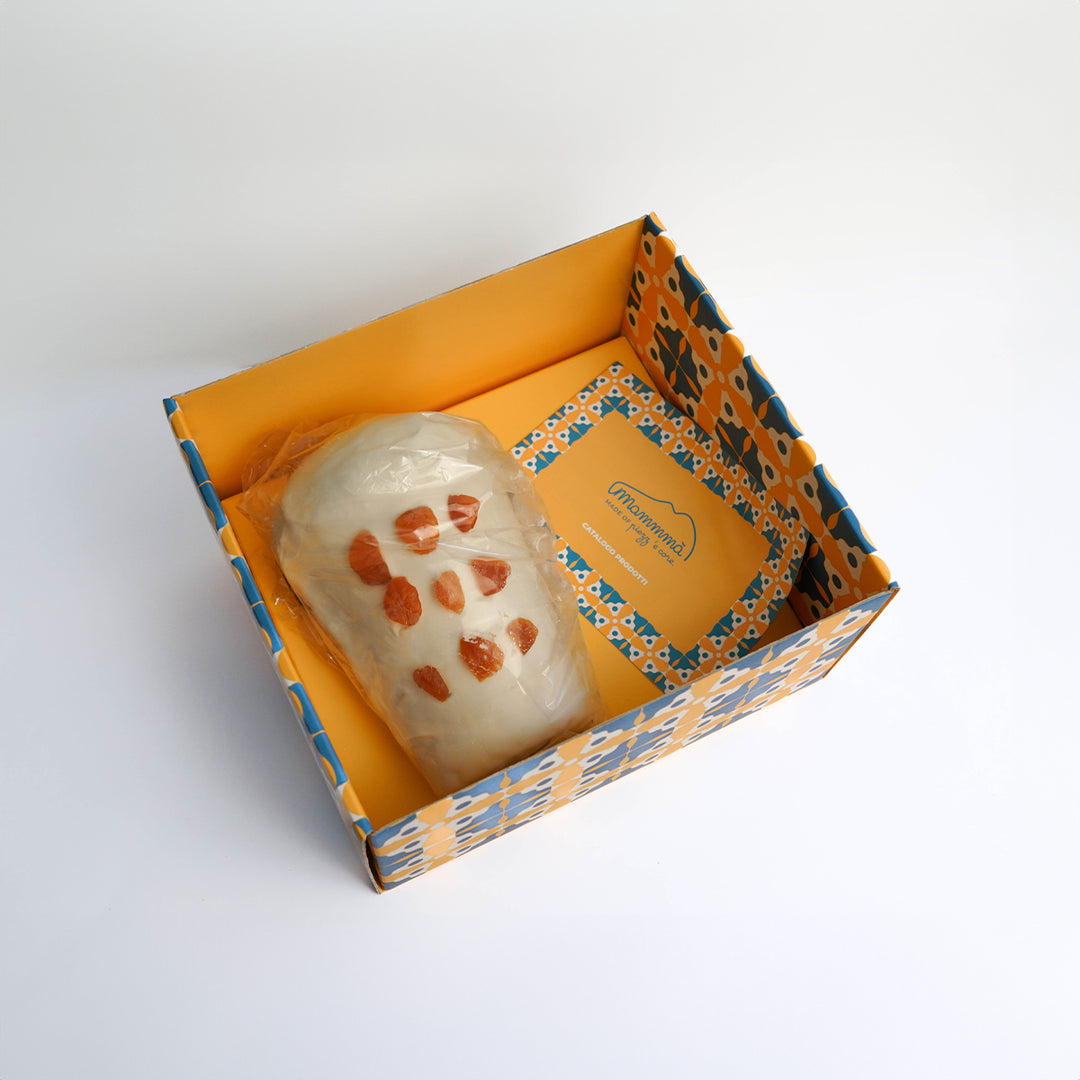 Natu BabbĂ  al Cioccolato Bianco e pezzettoni di Albicocche Pellecchielle del Vesuvio